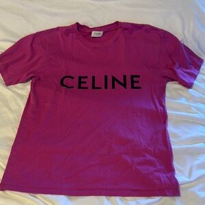 Celine Magenta Tee with Black Logo